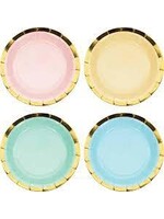 PAPERR PLATES 7"  8CT ASST PASTEL CELEBRATIONS
