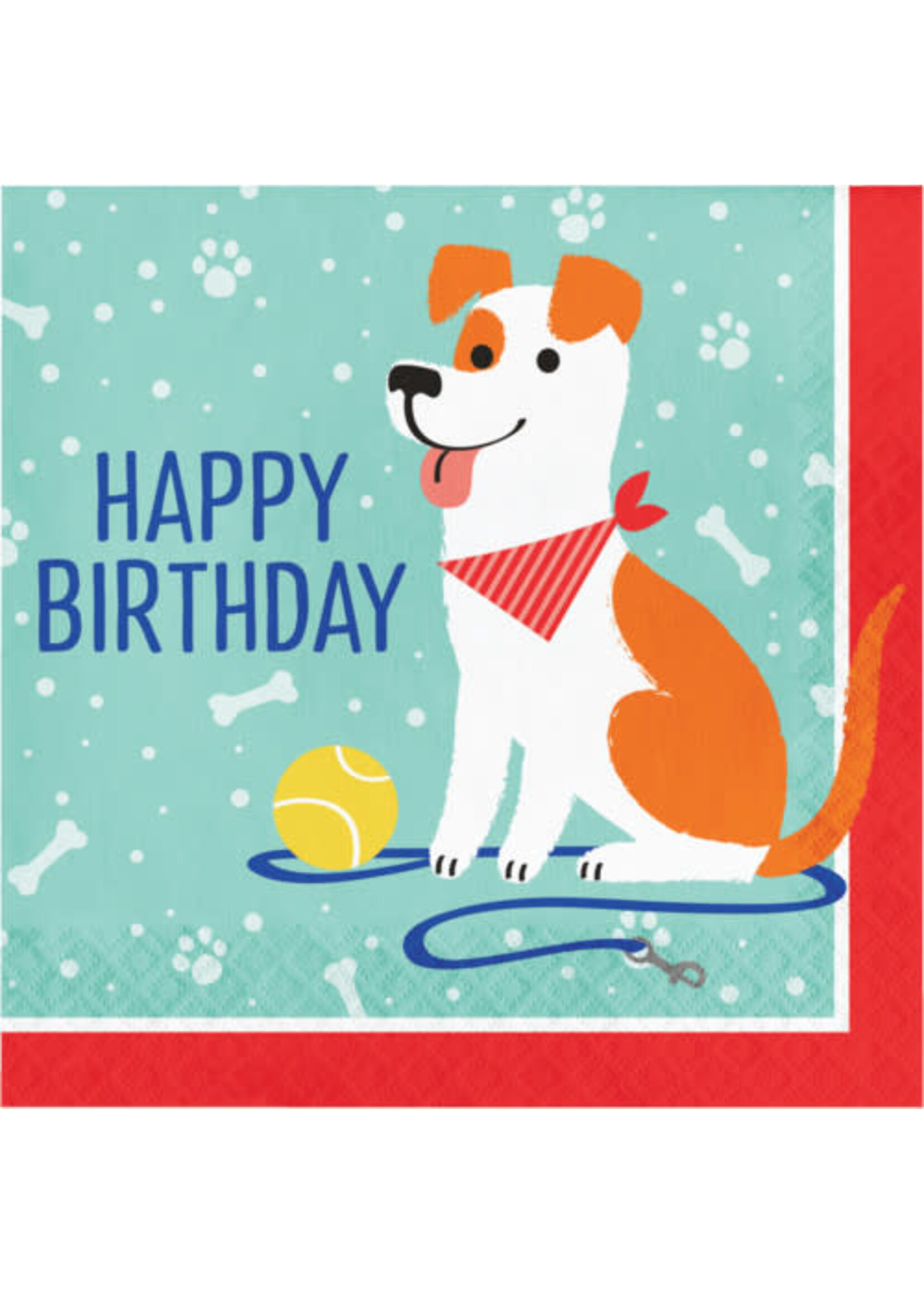 LUNCH NAPKIN 16CT  DOG PARTY HBD