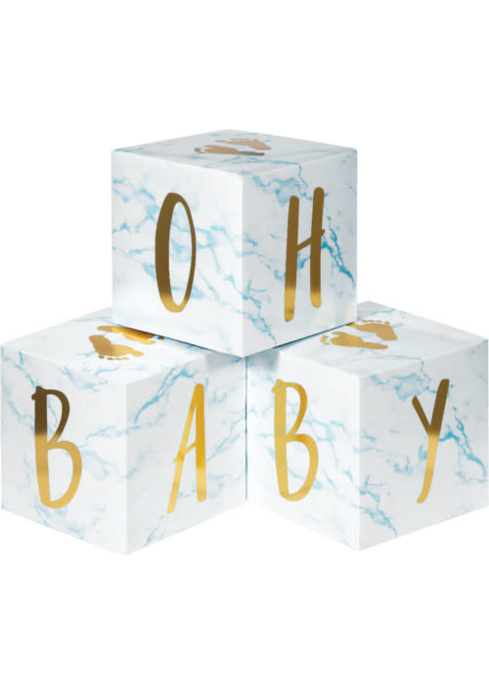 BABY BLOCKS 3CT FOIL BLUE MARBLE