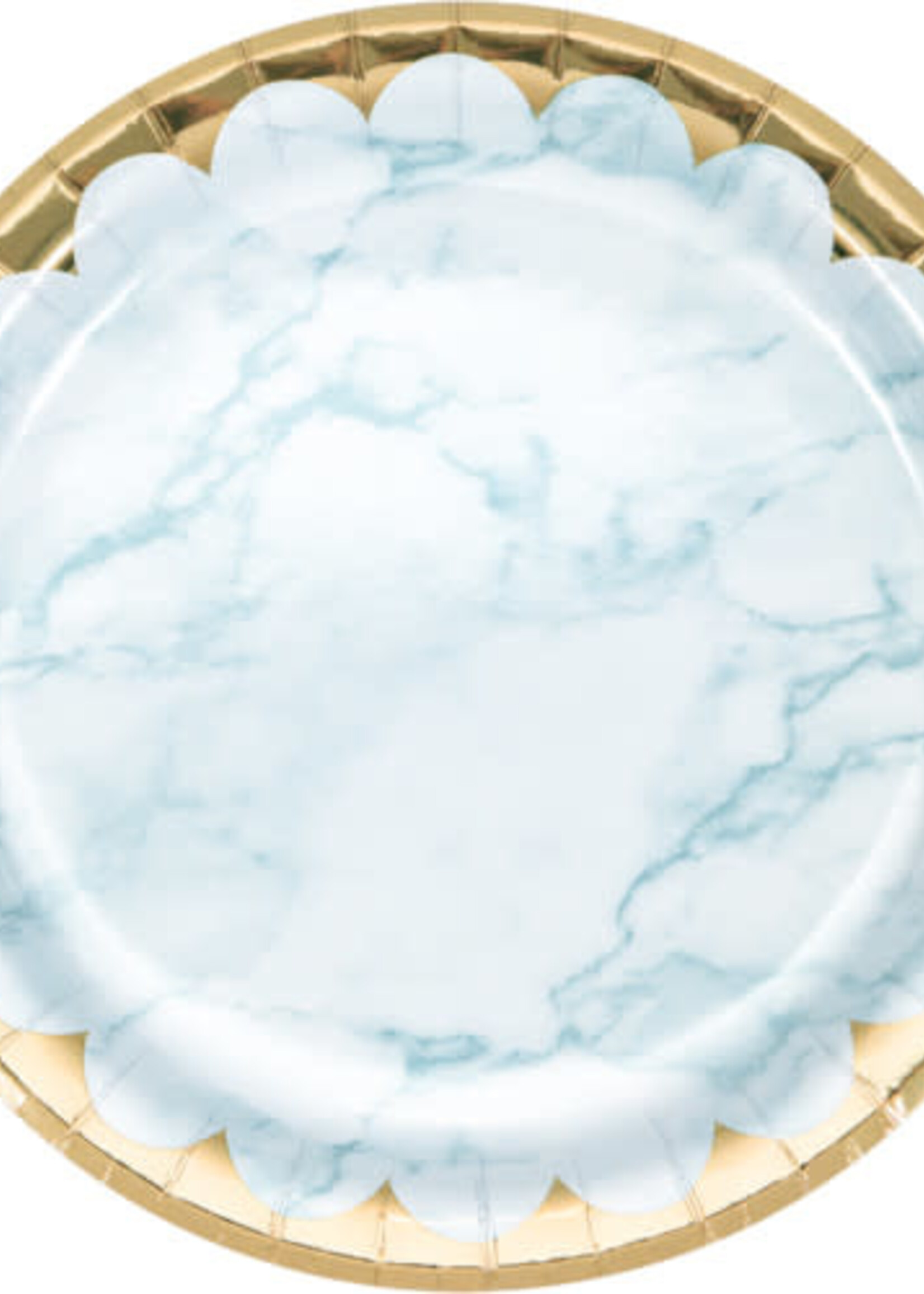 Paper Plate  9” 8CT FOIL BLUE MARBLE