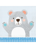 LUNCH NAPKIN 16CT  1ST BIRTHDAY BEAR