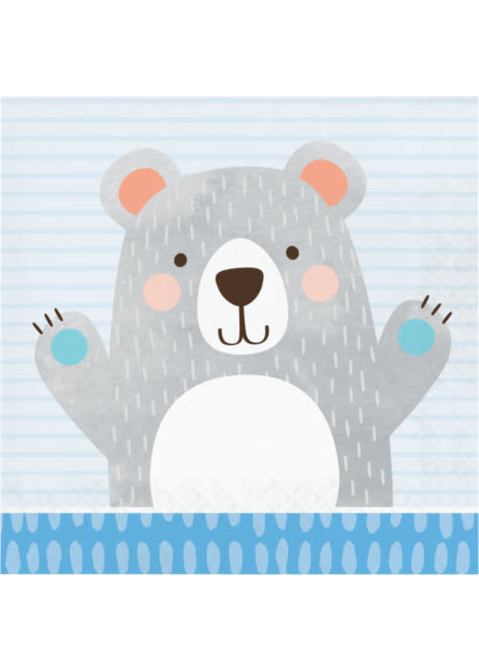 LUNCH NAPKIN 16CT 1ST BIRTHDAY BEAR