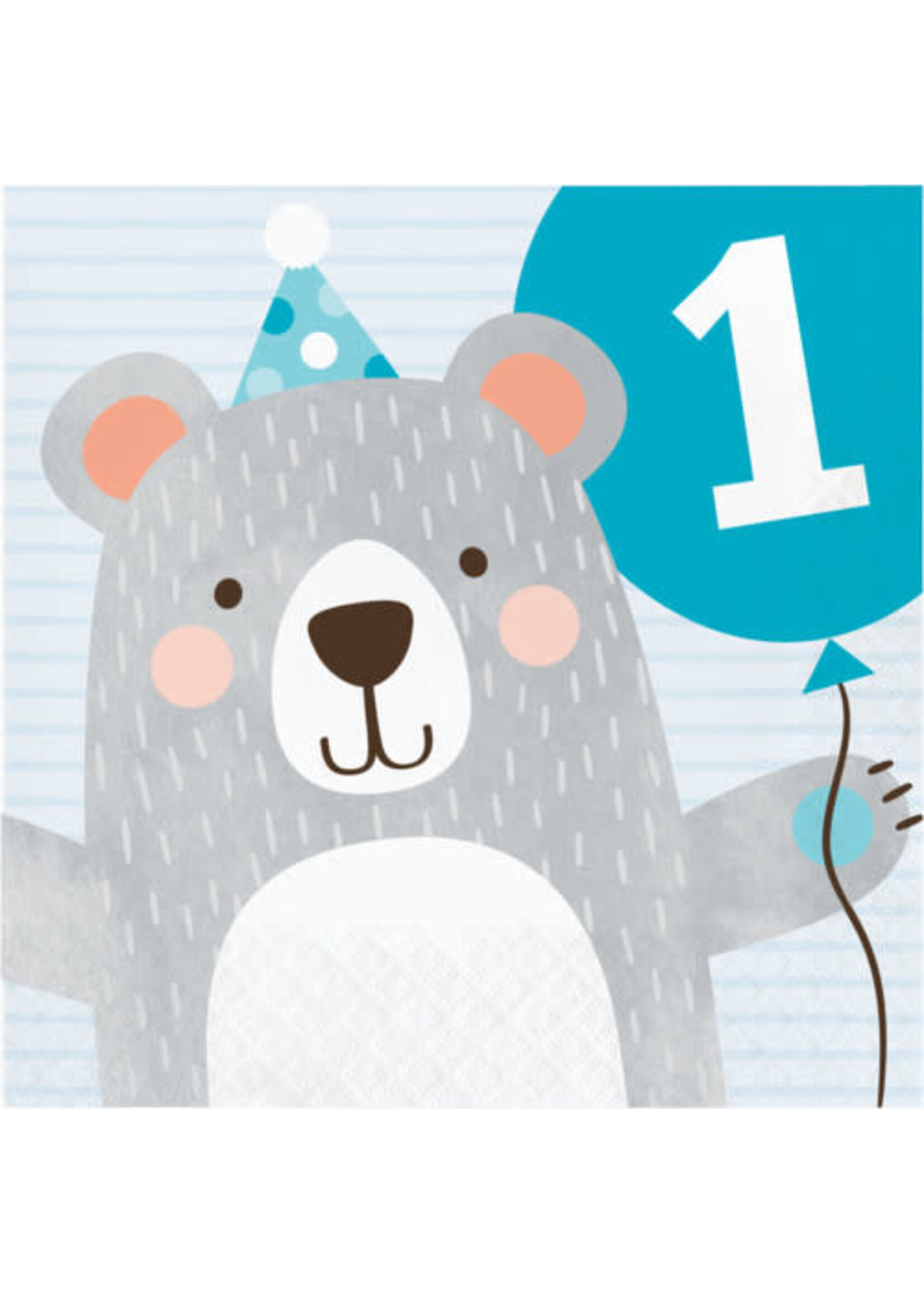 LUNCH NAPKIN16CT1ST BIRTHDAY BEAR-BD