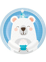 PLATE 8CT 1ST BIRTHDAY BEAR