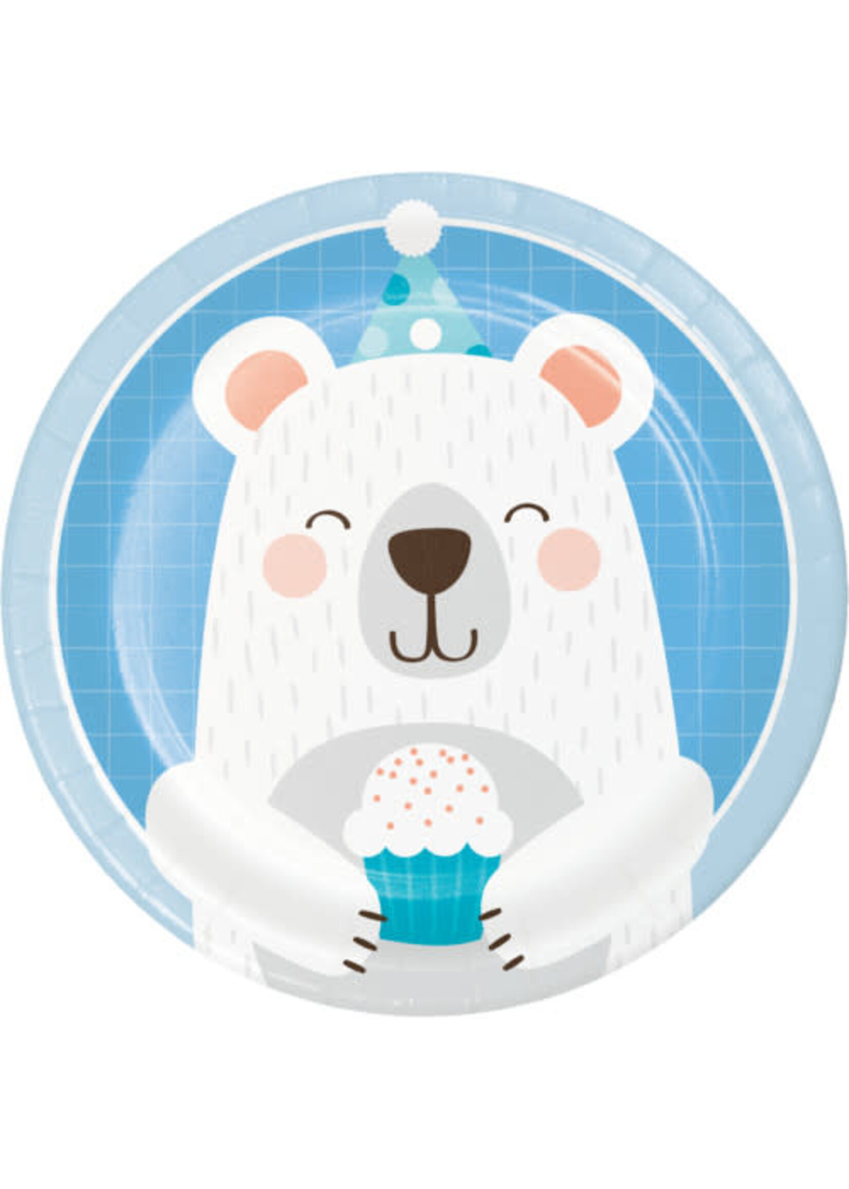 PLATE 8CT 1ST BIRTHDAY BEAR