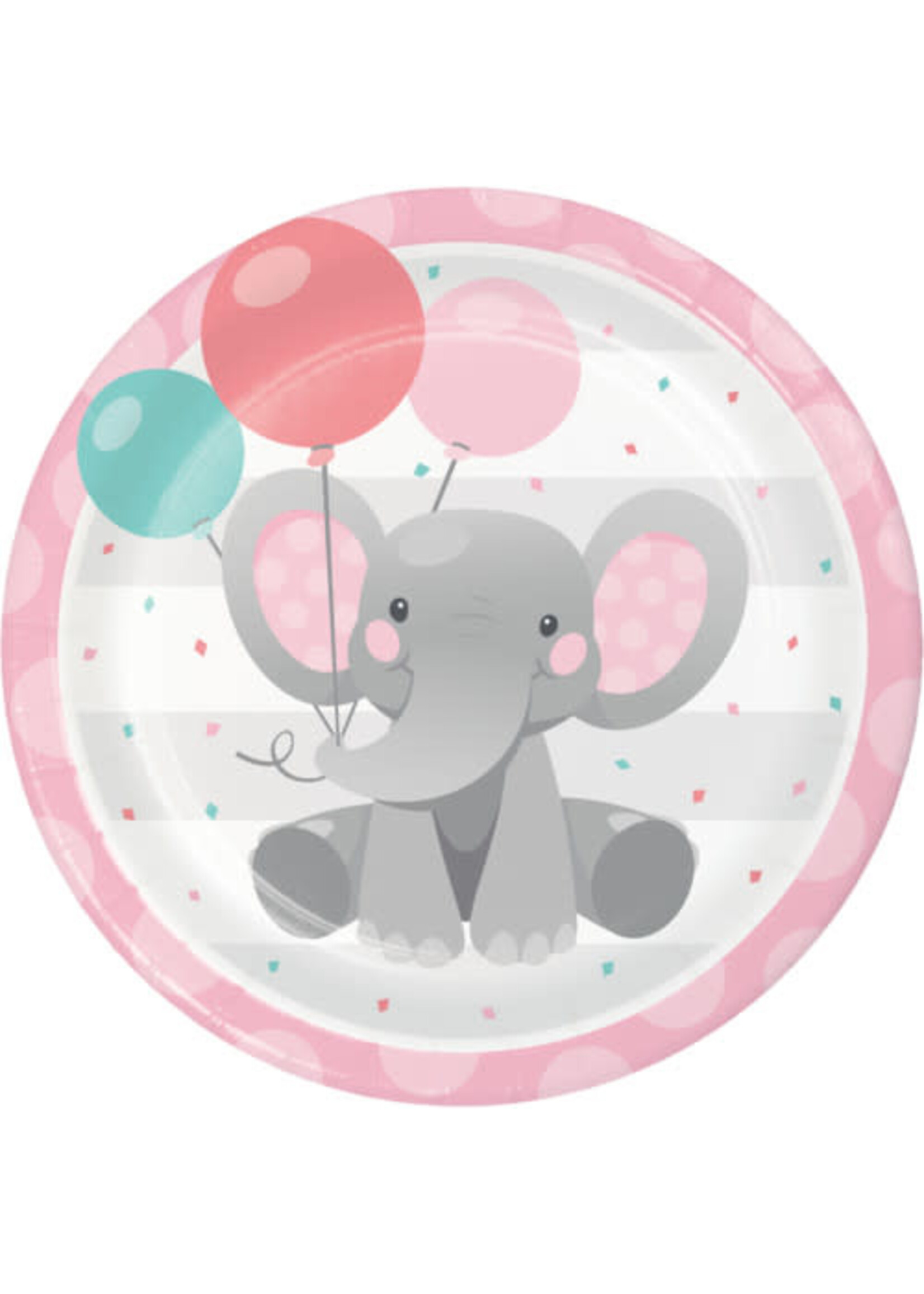PAPER PLATE 8CT GIRL ENCHANT ELEPHANT