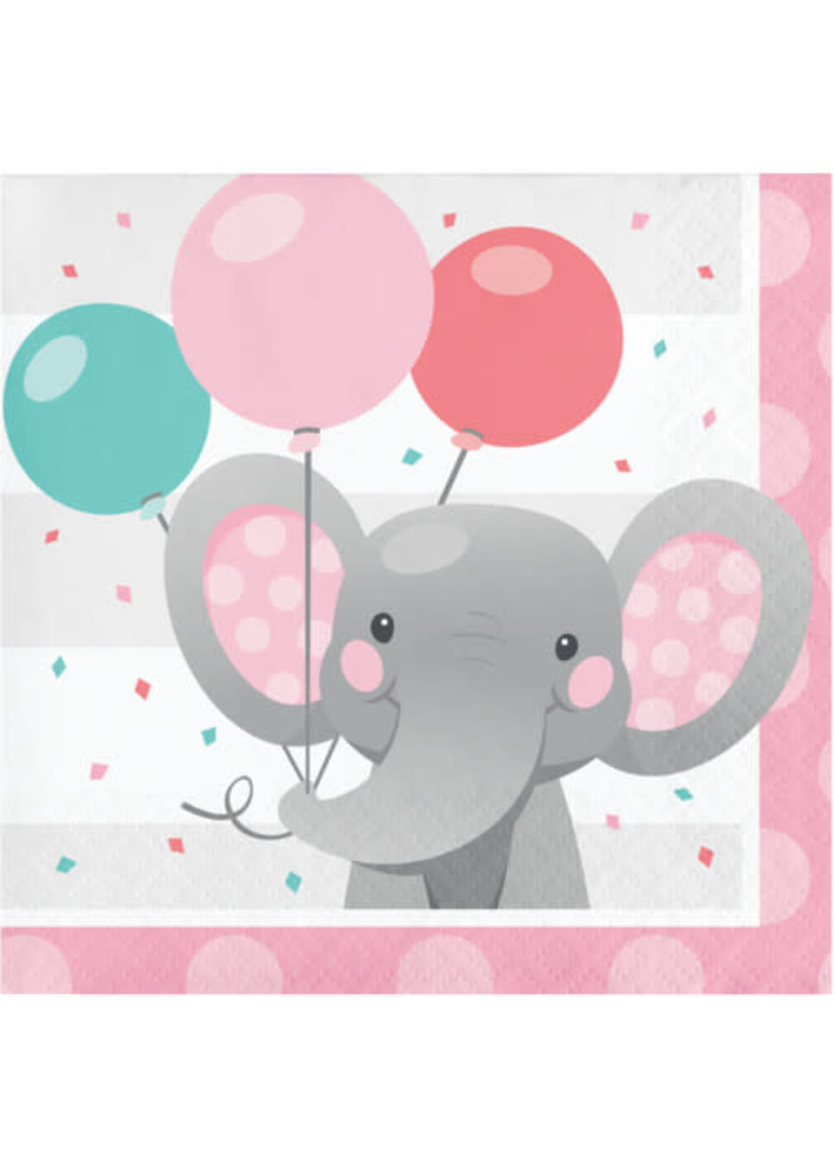 BEVERAGE NAPKIN 16CT GIRL ENCHANT ELEPHANT