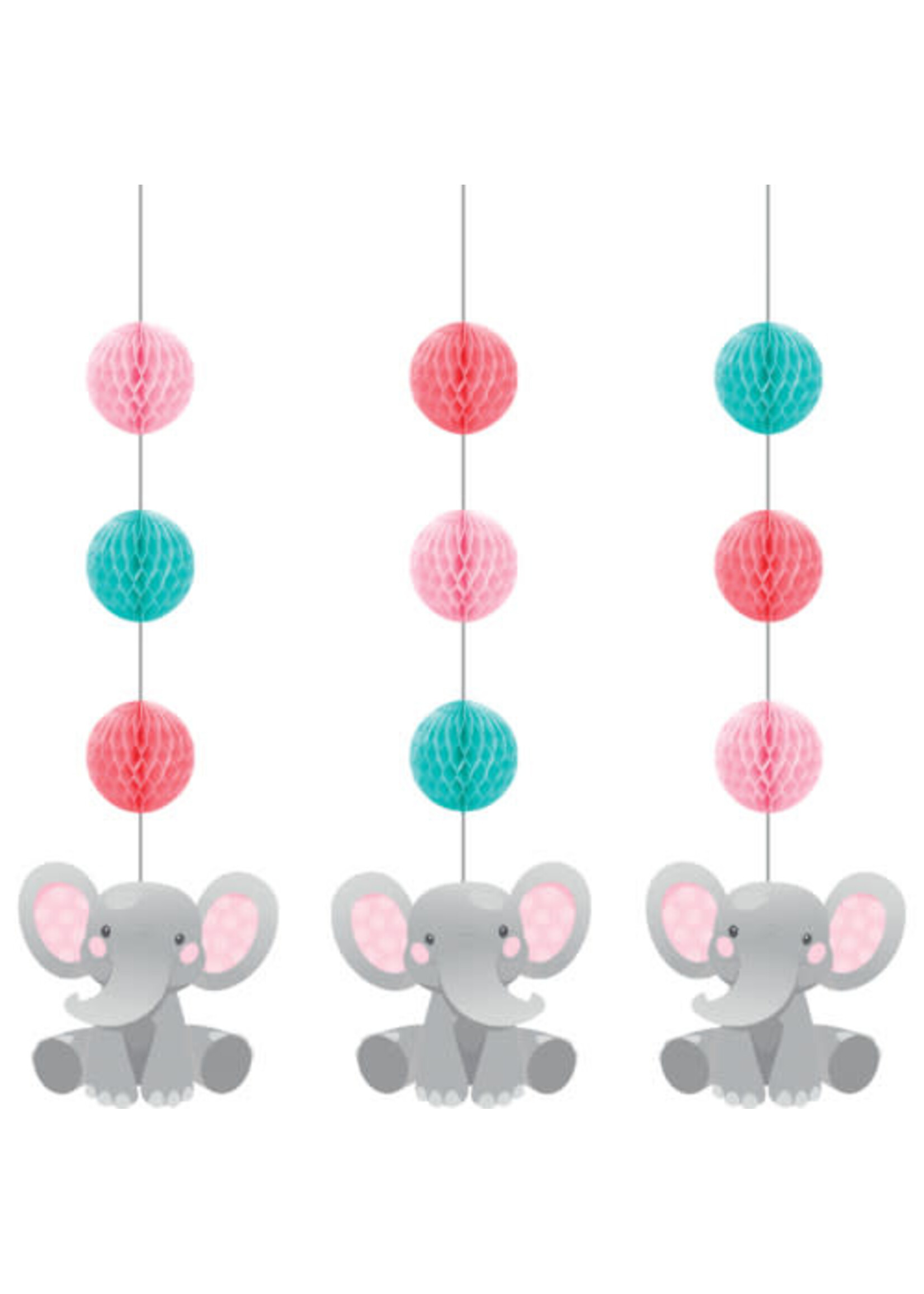 HANGING CUTOUTS 3CT GIRL ENCHANTING ELEPHANTS
