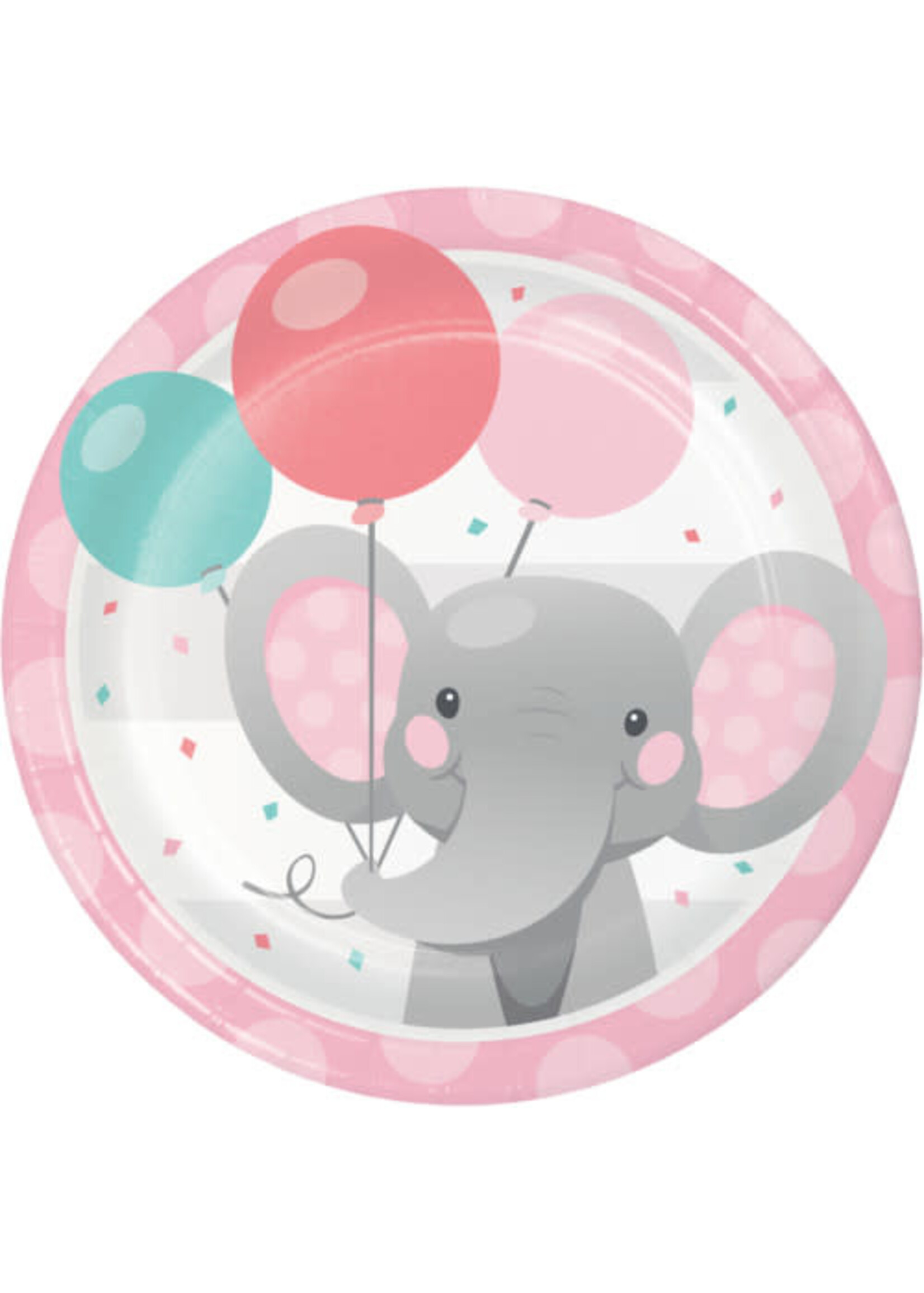 PAPER PLATE 8CT GIRL ENCHANT ELEPHANT