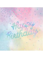 Lunch Napkin 16CT 3P HBD IRIDESCENT