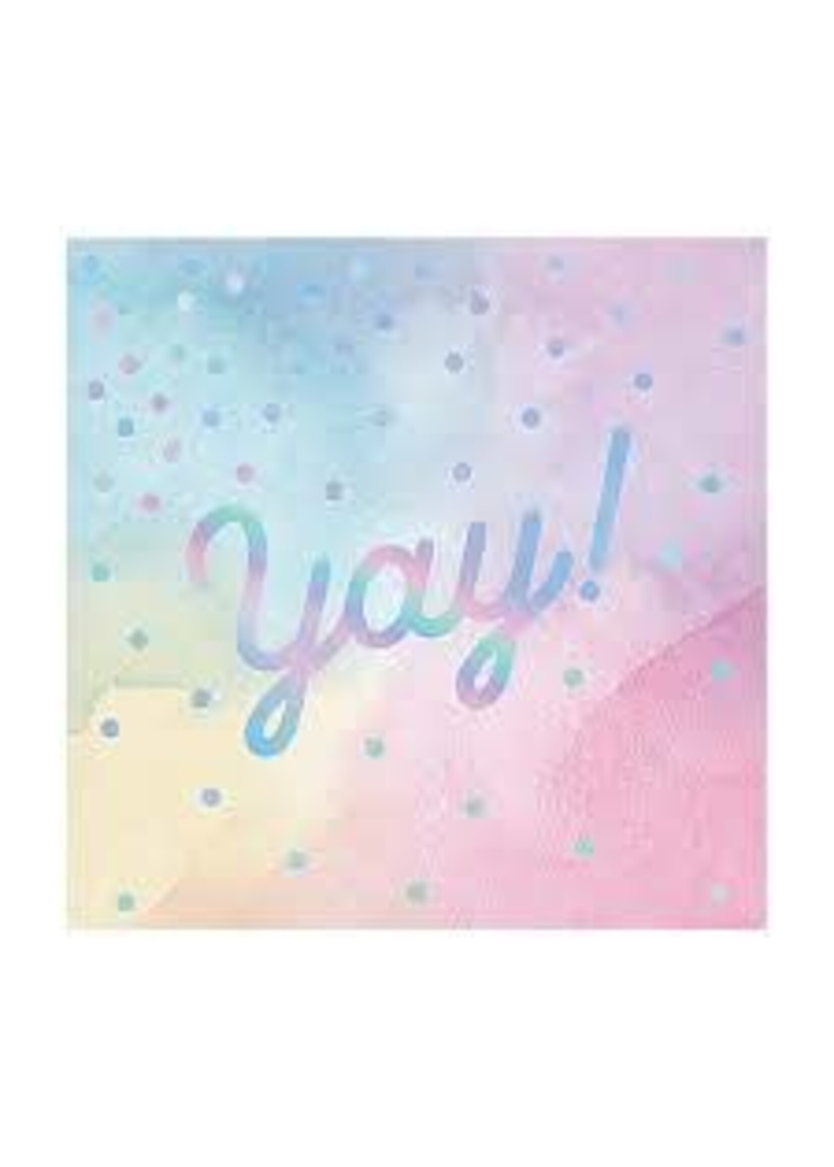 Beverage Napkin 16CT 3P YAY! IRIDESCENT