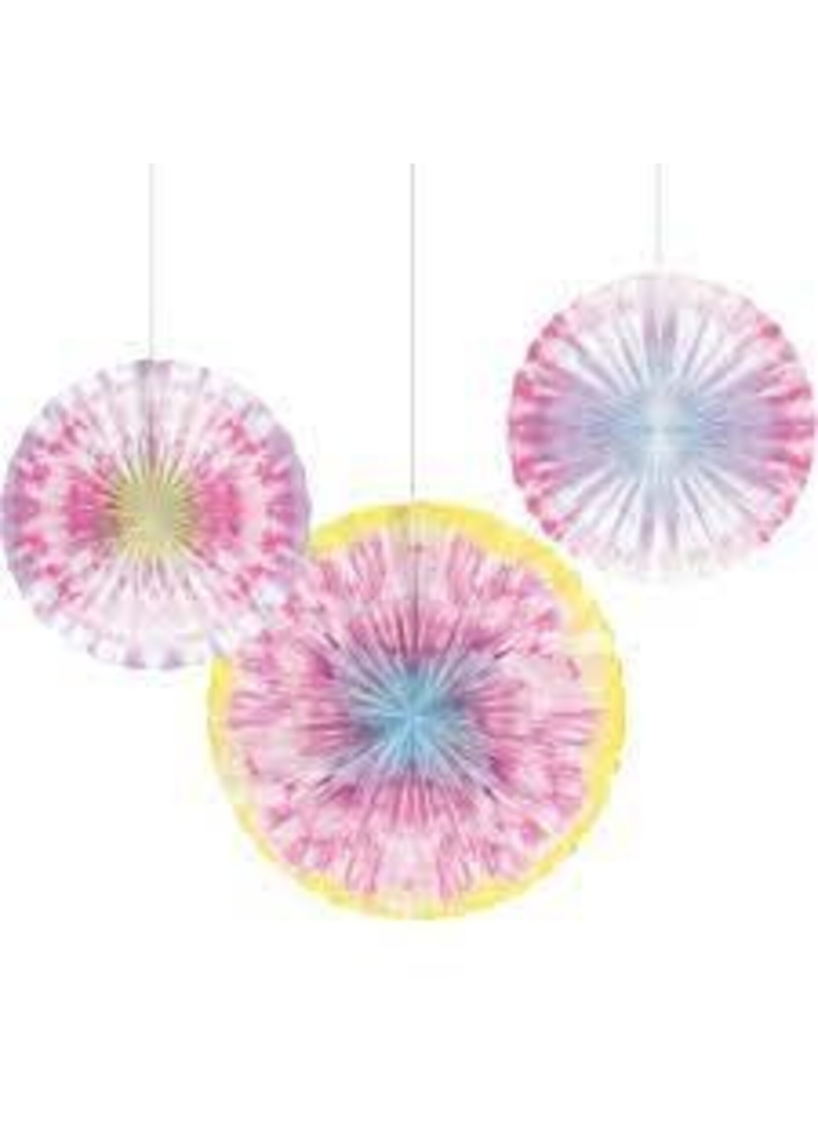 FAN 3CT 16" 12" 10" TIE DYE PARTY