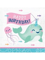 NAPKINS 16CT HBD NARWHAL PARTY