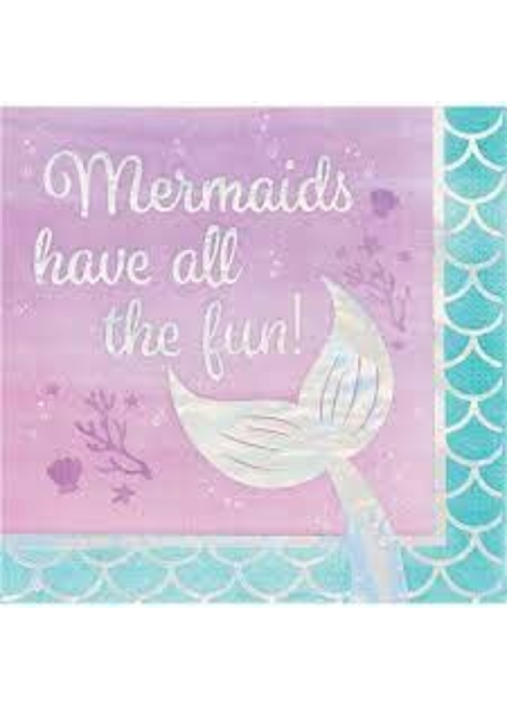 NAPKINS 16CT IRID FUN MERMAID SHINE