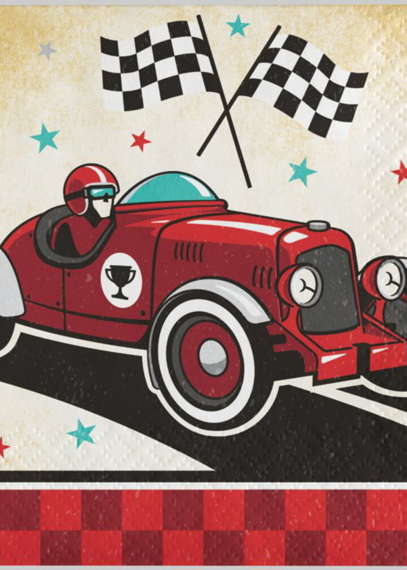 BEVERAGE NAPKIN 16CT  VINTAGE RACE CAR