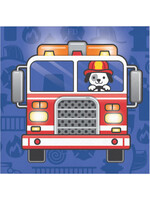 BEVERAGE NAPKIN 16CT FLAMING FIRE TRUCK