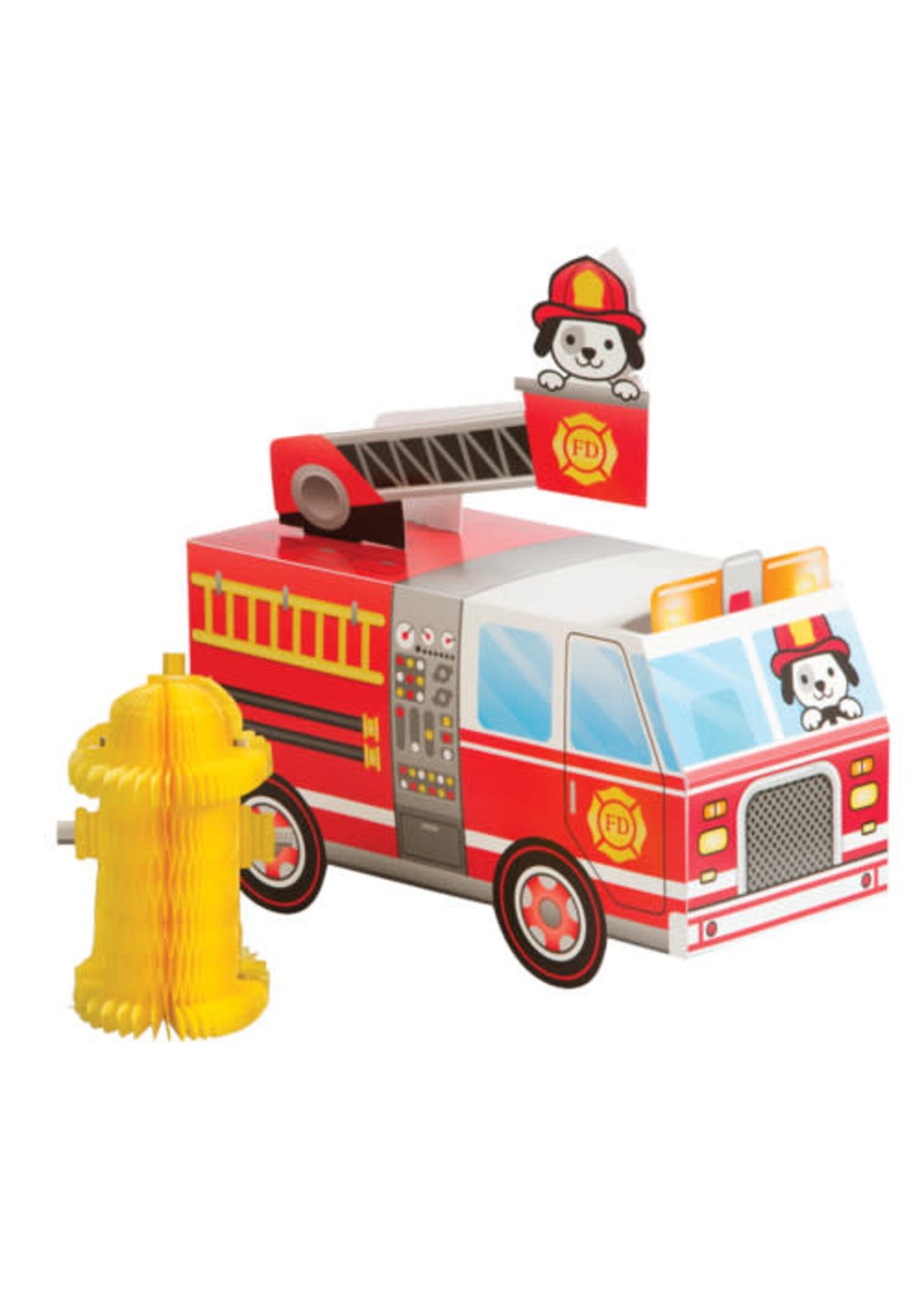 CENTERPIECE 1CT 3D FLAMING FIRE TRUCK