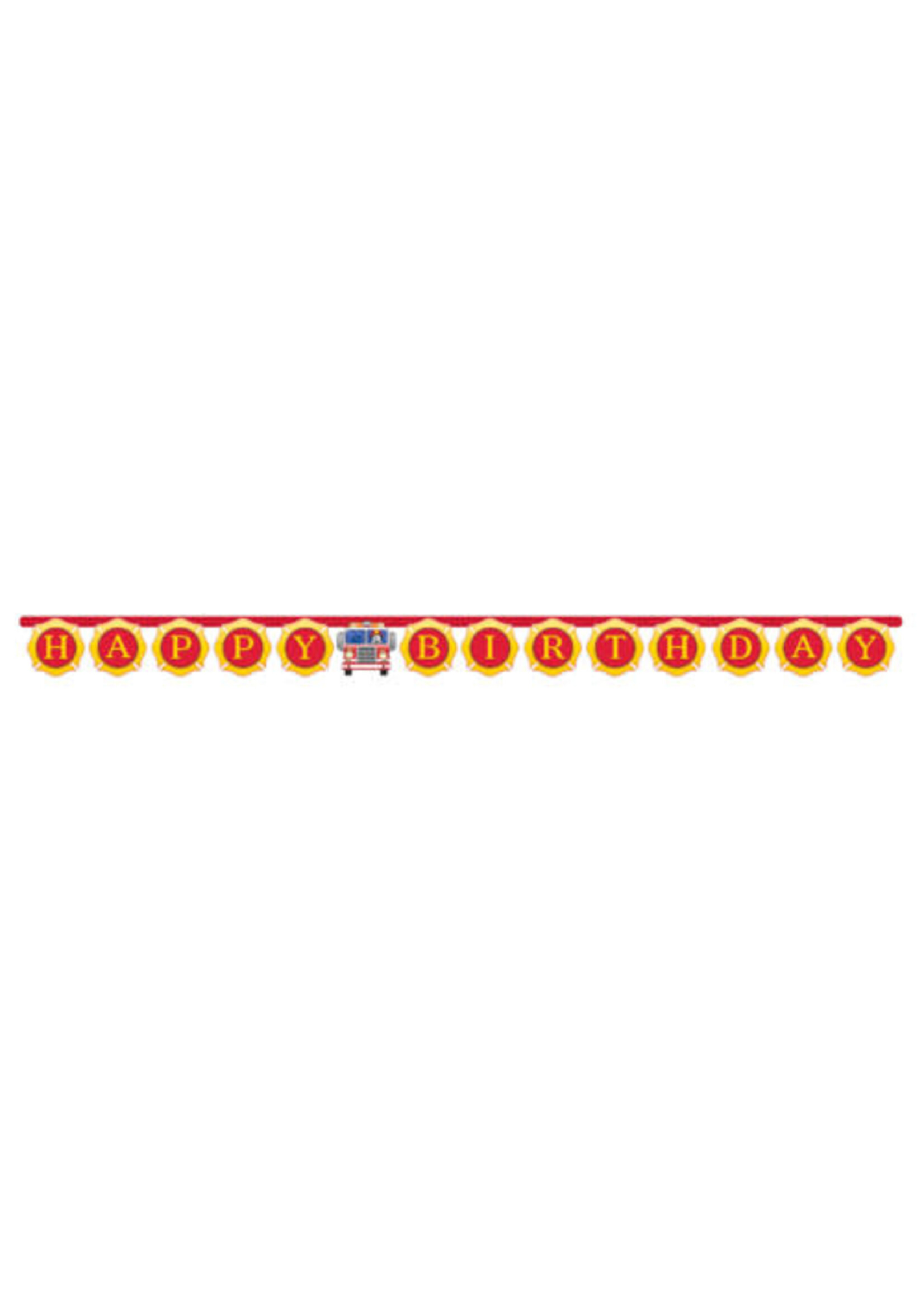BANNER FLAMING FIRE TRUCK