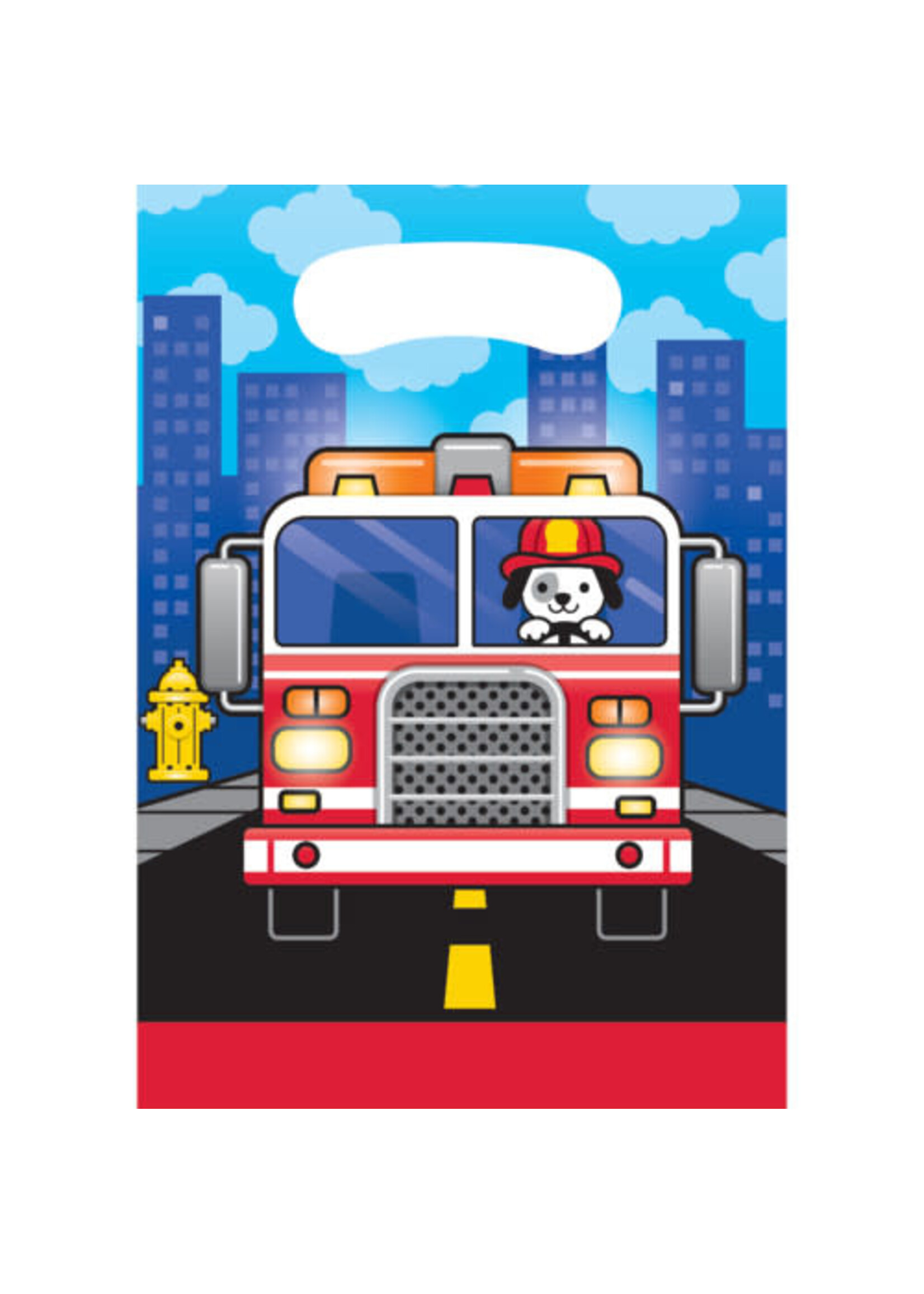 BAG LOOT 8CT FLAMING FIRE TRUCK