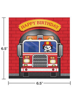 LUNCH NAPKIN16CT FLAMING FIRE TRUCK