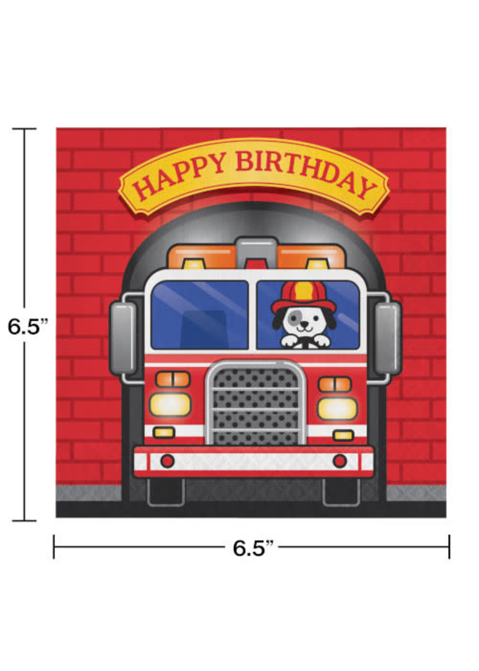 LUNCH NAPKIN 16CT FLAMING FIRE TRUCK