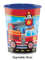 16oz. CUP FLAMING FIRE TRUCK