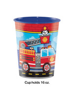 16oz. CUP FLAMING FIRE TRUCK