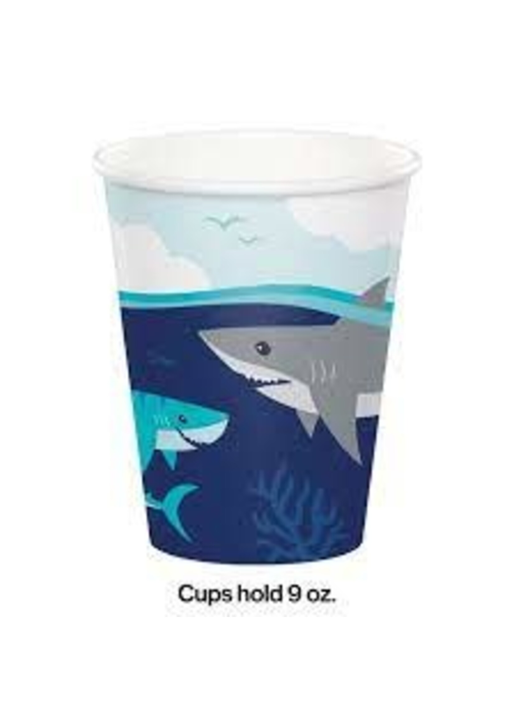 9oz CUP  8CT SHARK PARTY