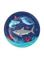 Plates 7” 8CT SHARK PARTY