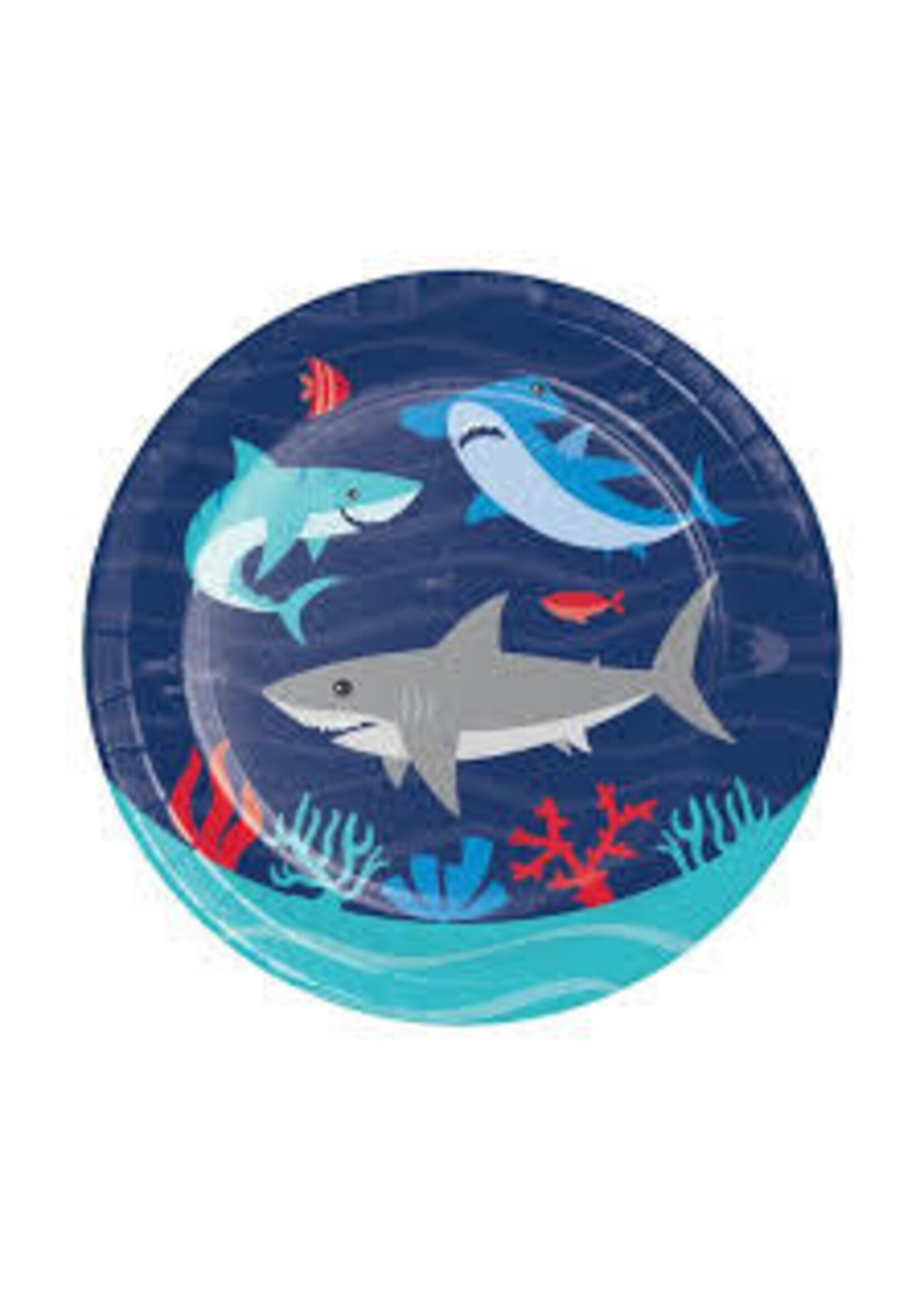 Plates 7” 8CT SHARK PARTY
