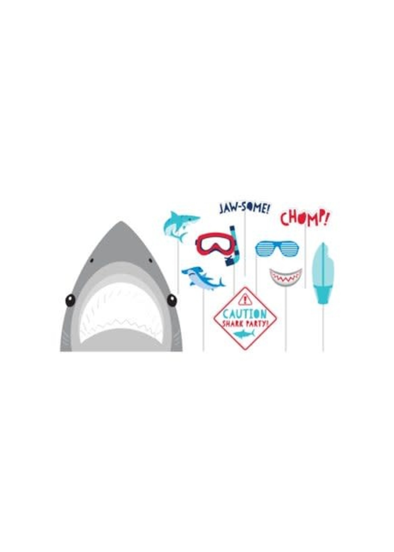 Shark Party Photo Booth Props (10/Pkg)