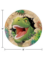 PLATE 9" 8/CT DINO BLAST