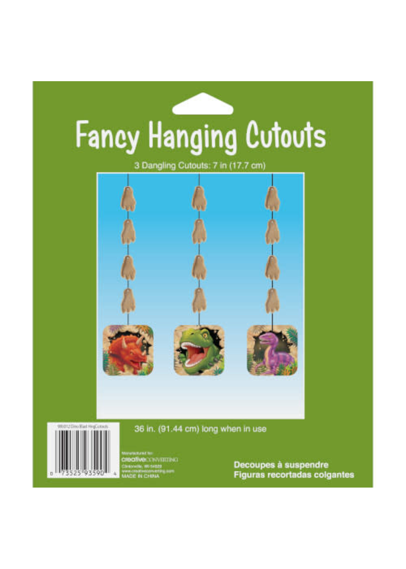 CUTOUTS  HANGING 3/CT DINO BLAST