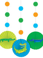 HANGING FANS 3/CT ALLIGATOR PARTY