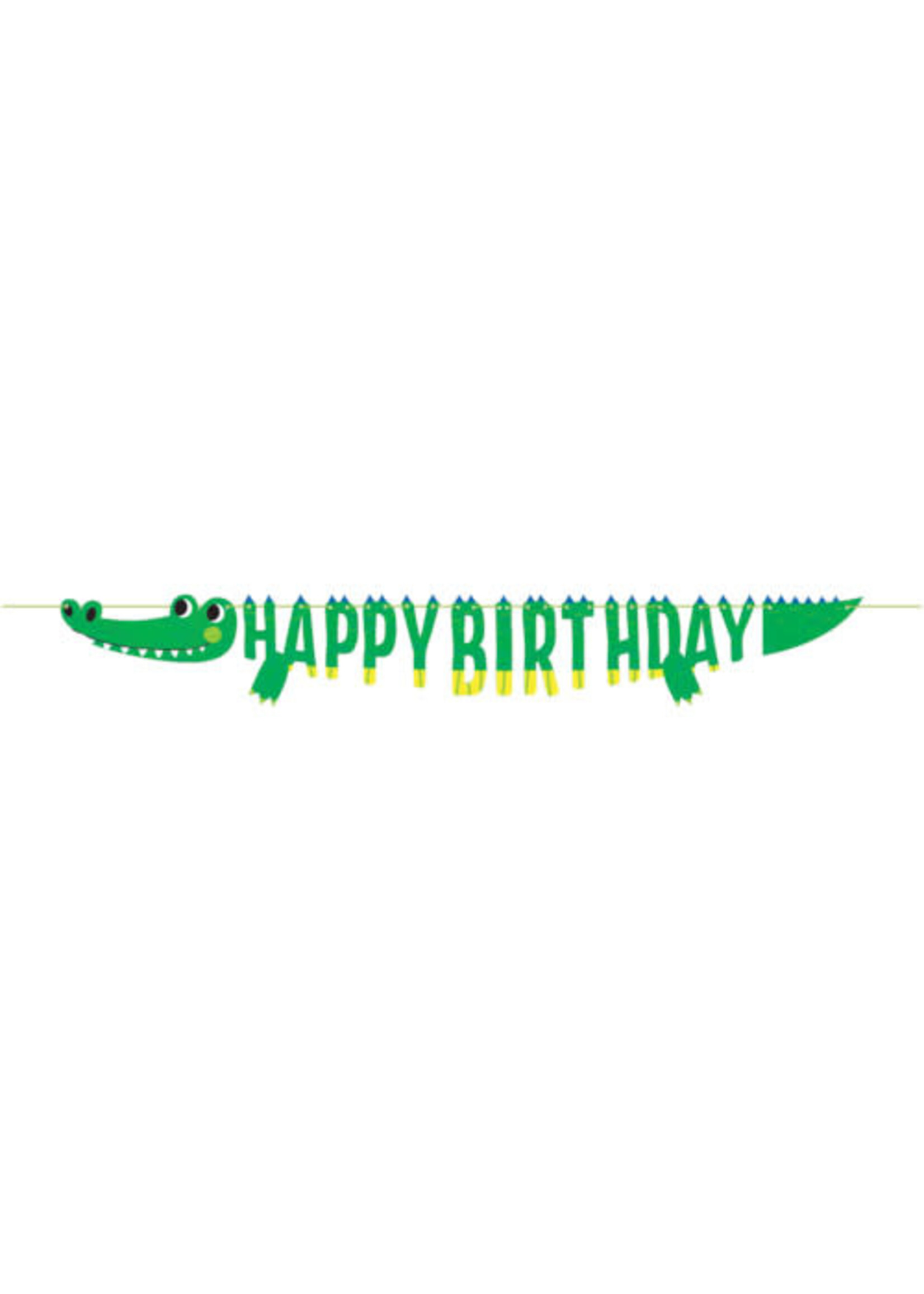 BANNER SHAPE  RIBBON 1/CT ALLIGATOR PARTY