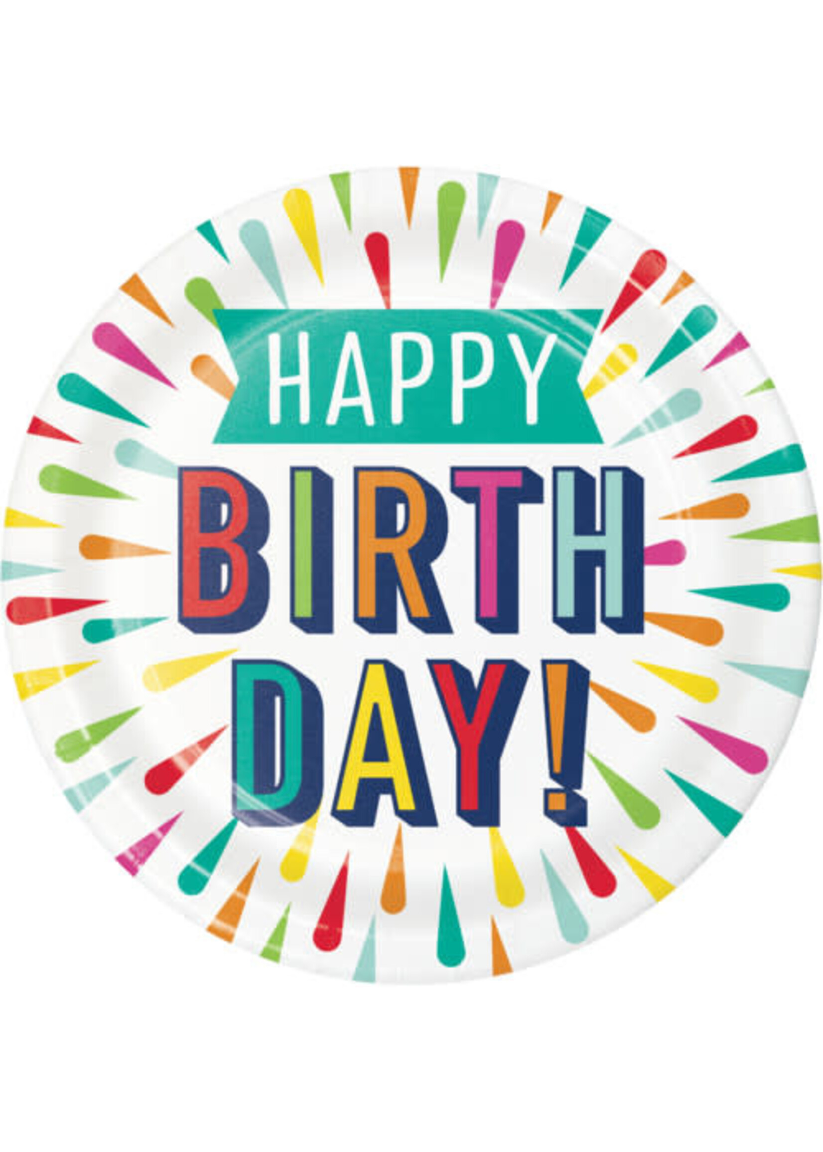 PLATES 8CT BIRTHDAY BURST