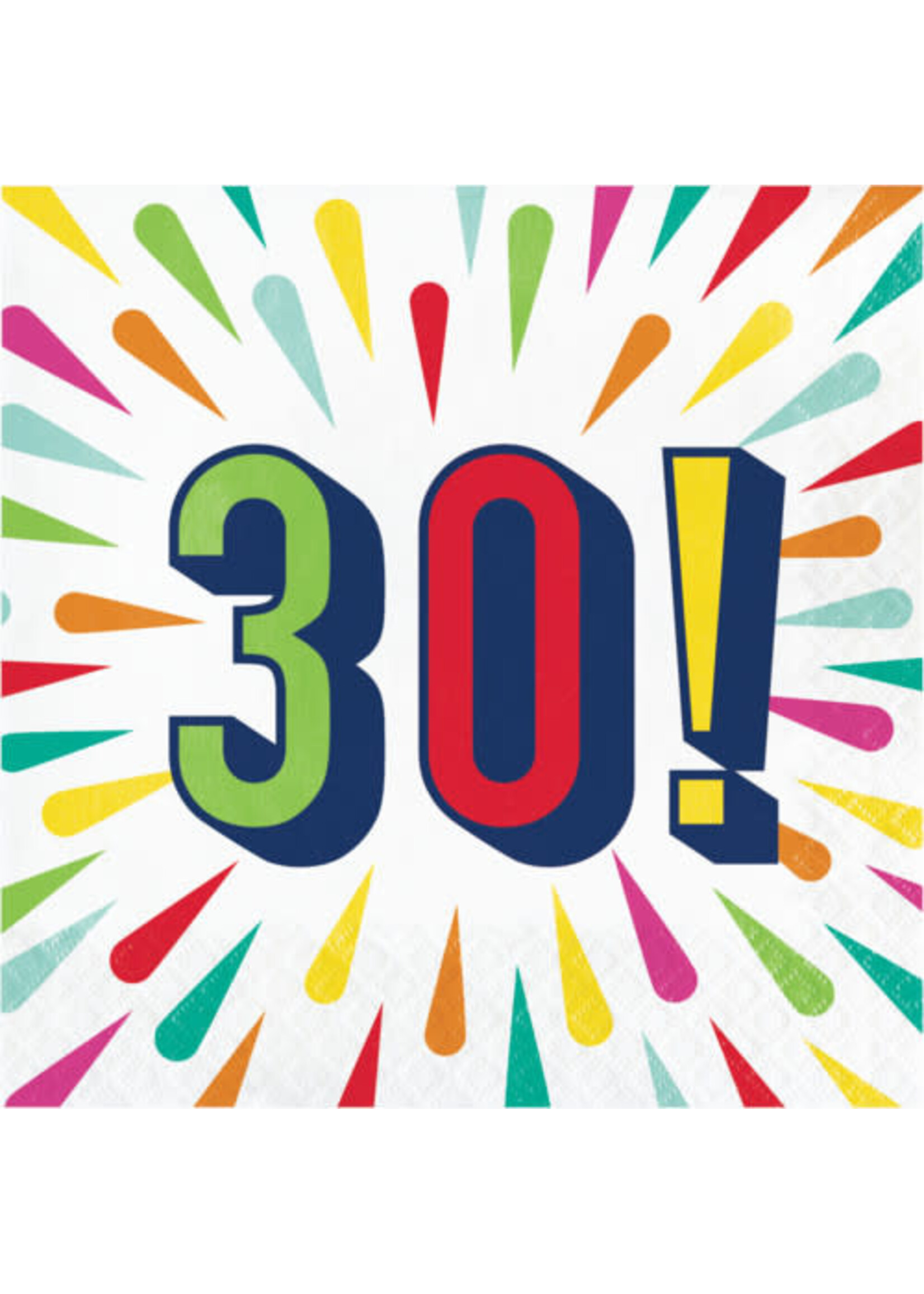 NAPKINS 16CT 30 BIRTHDAY BURST