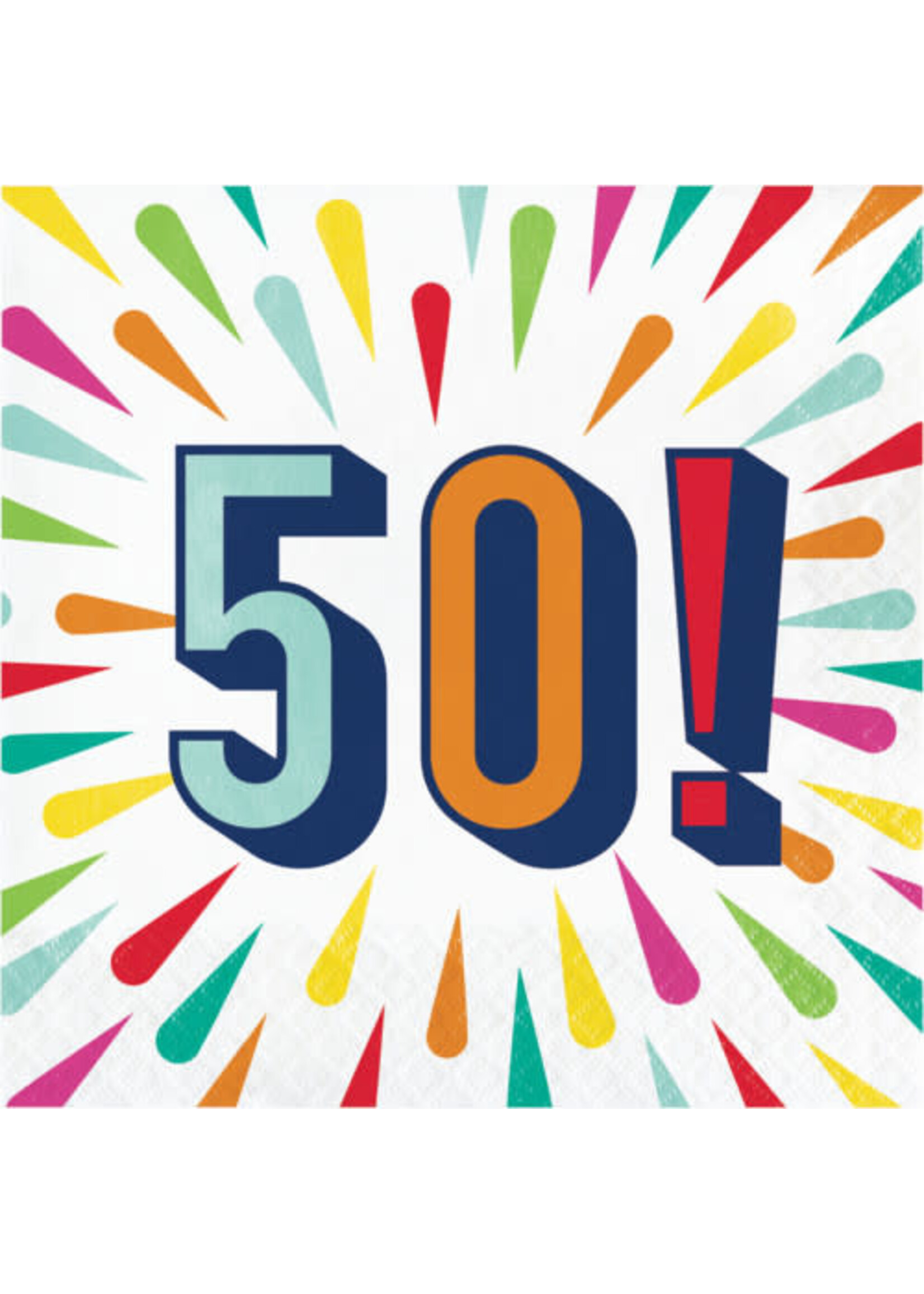 NAPKINS 16CT 50 BIRTHDAY BURST