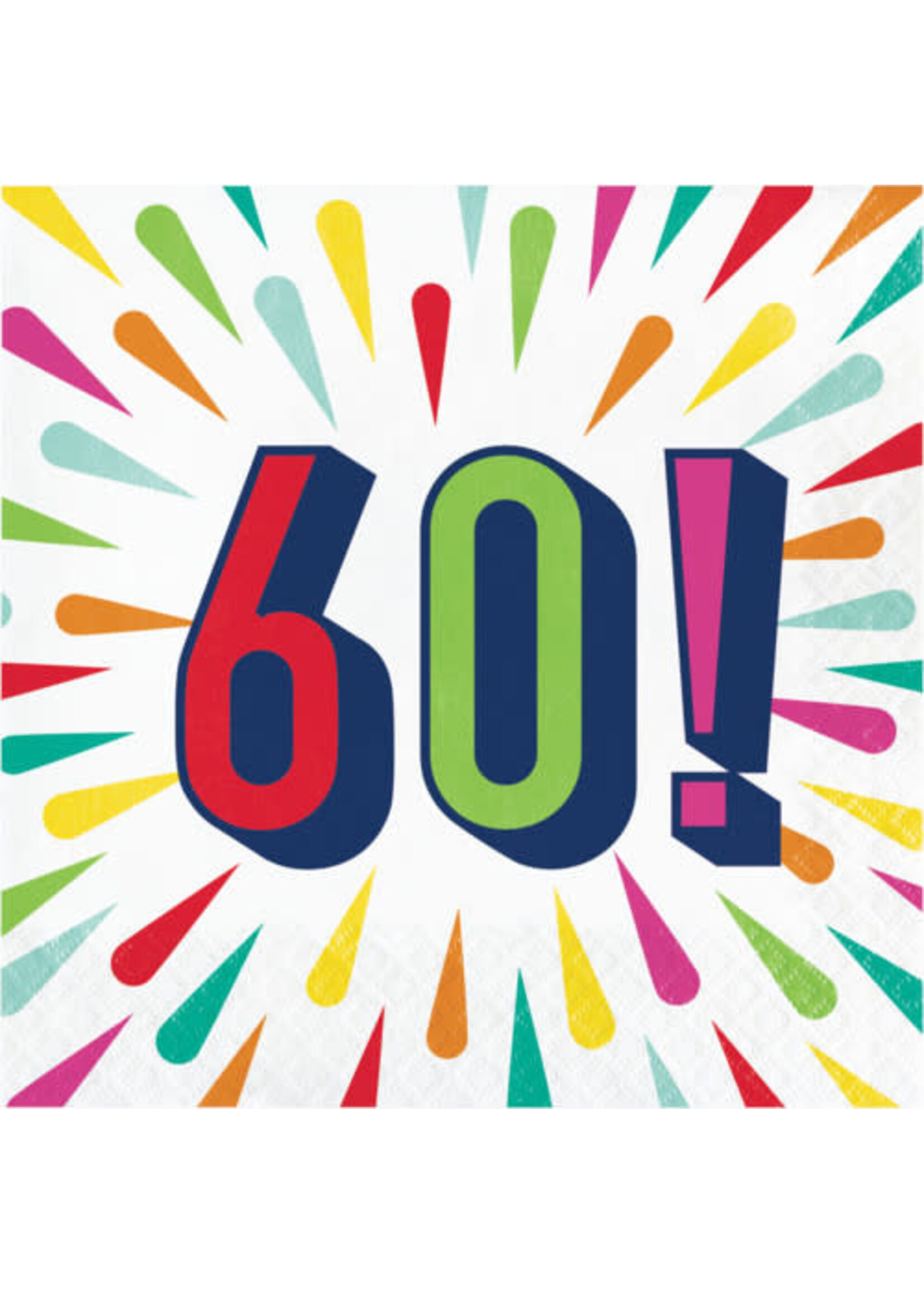 NAPKINS 16CT 60 BIRTHDAY BURST