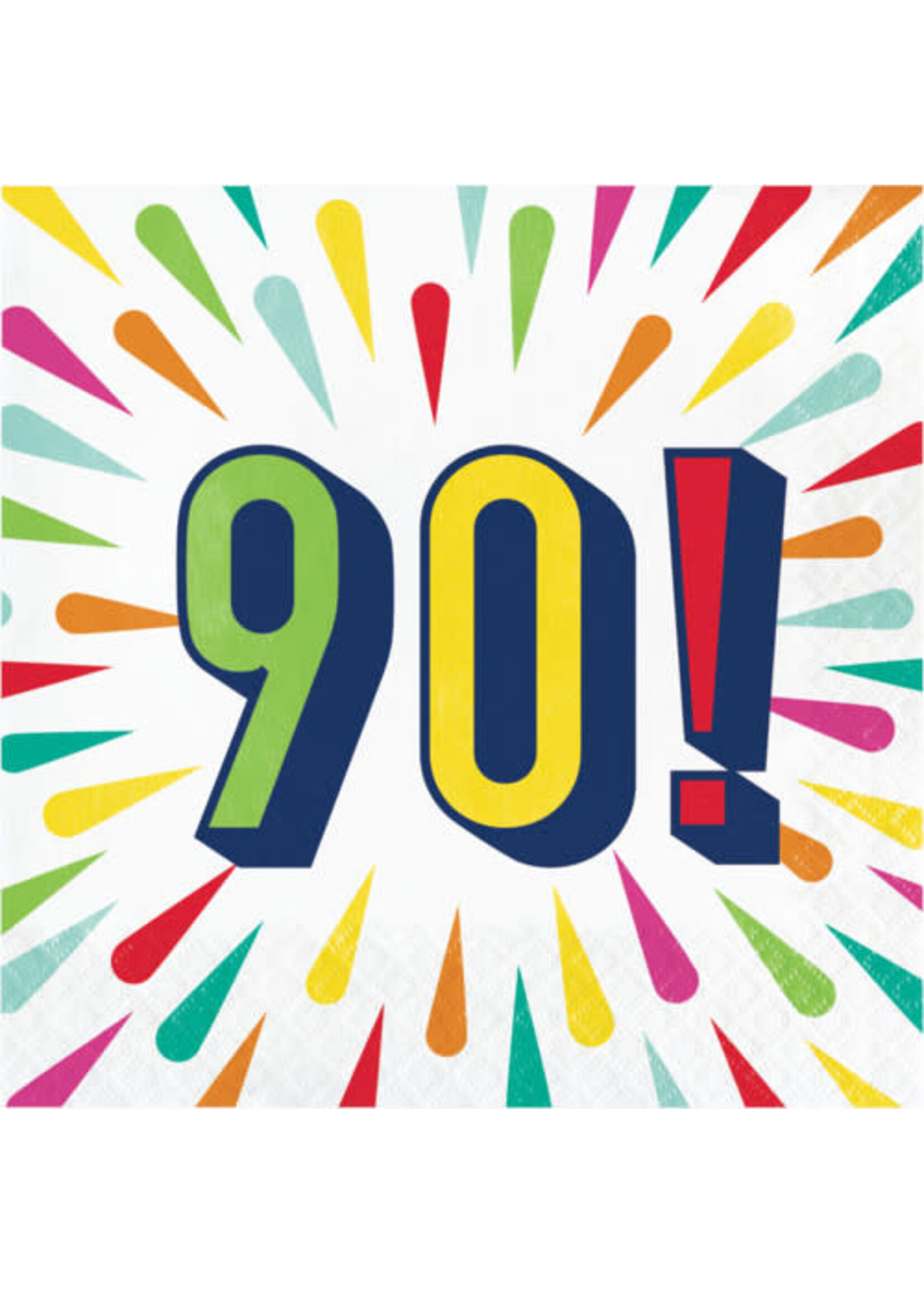 NAPKINS 16CT 90 BIRTHDAY BURST