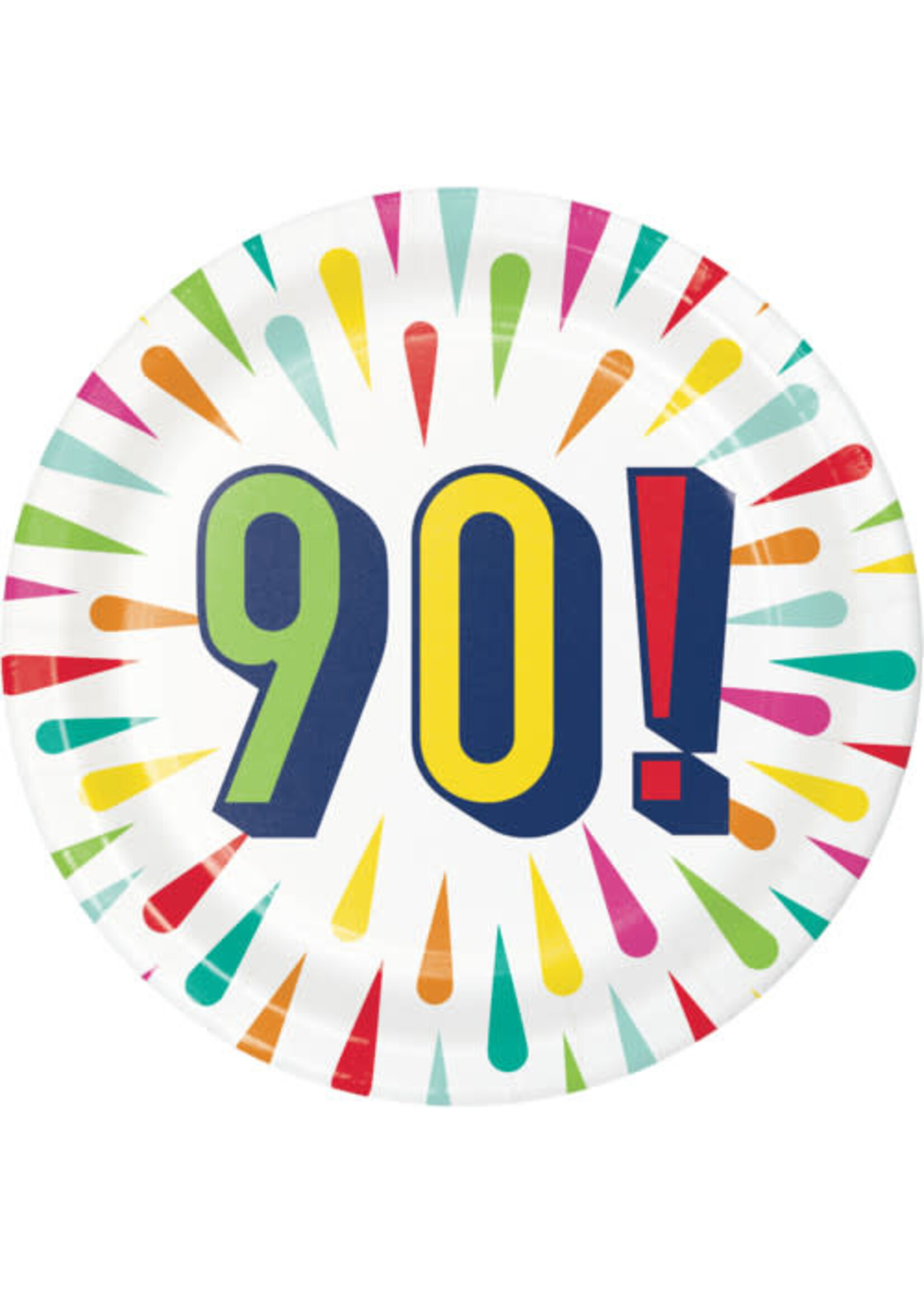 PLATE 8CT 90 BIRTHDAY BURST