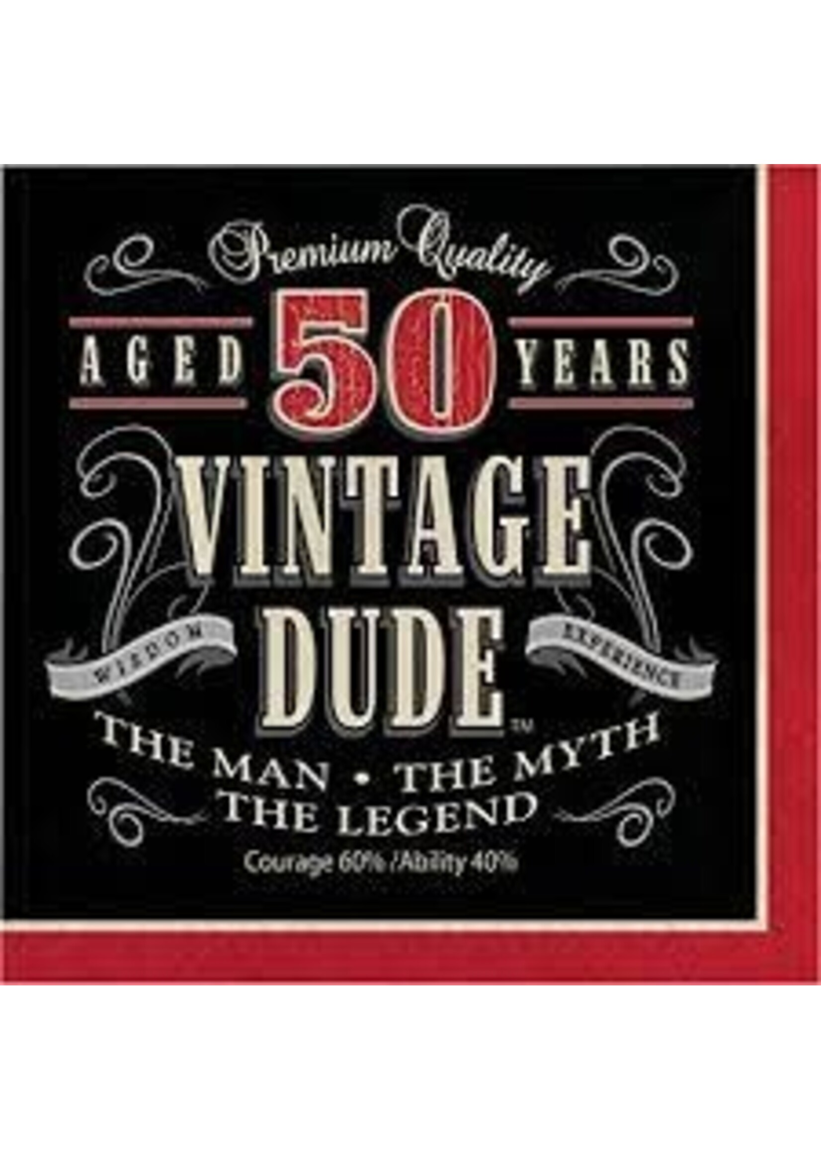 LUNCH NAPKIN 16CT VINTAGE DUDE 50
