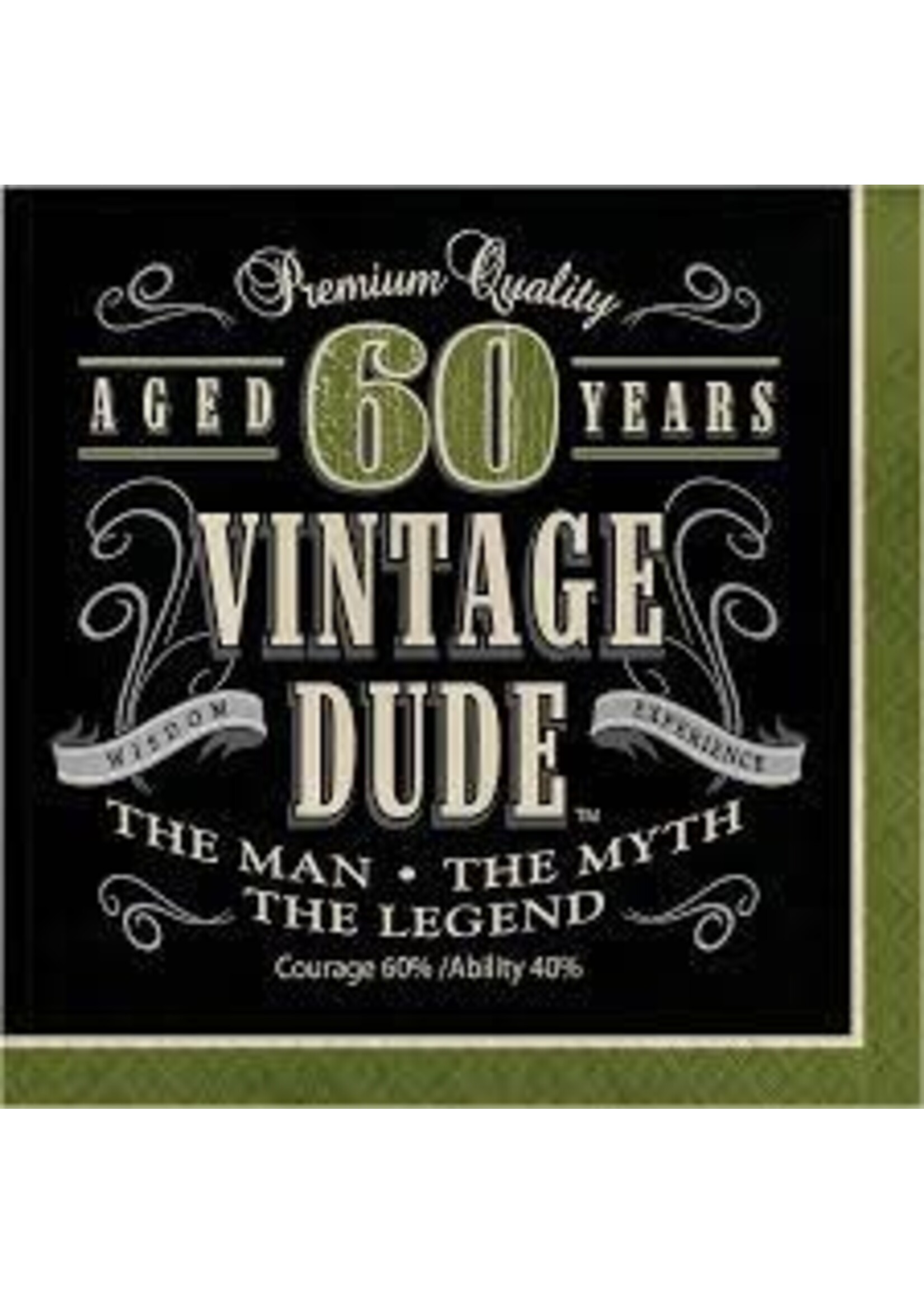 LUNCH NAPKIN 16CT VINTAGE DUDE 60