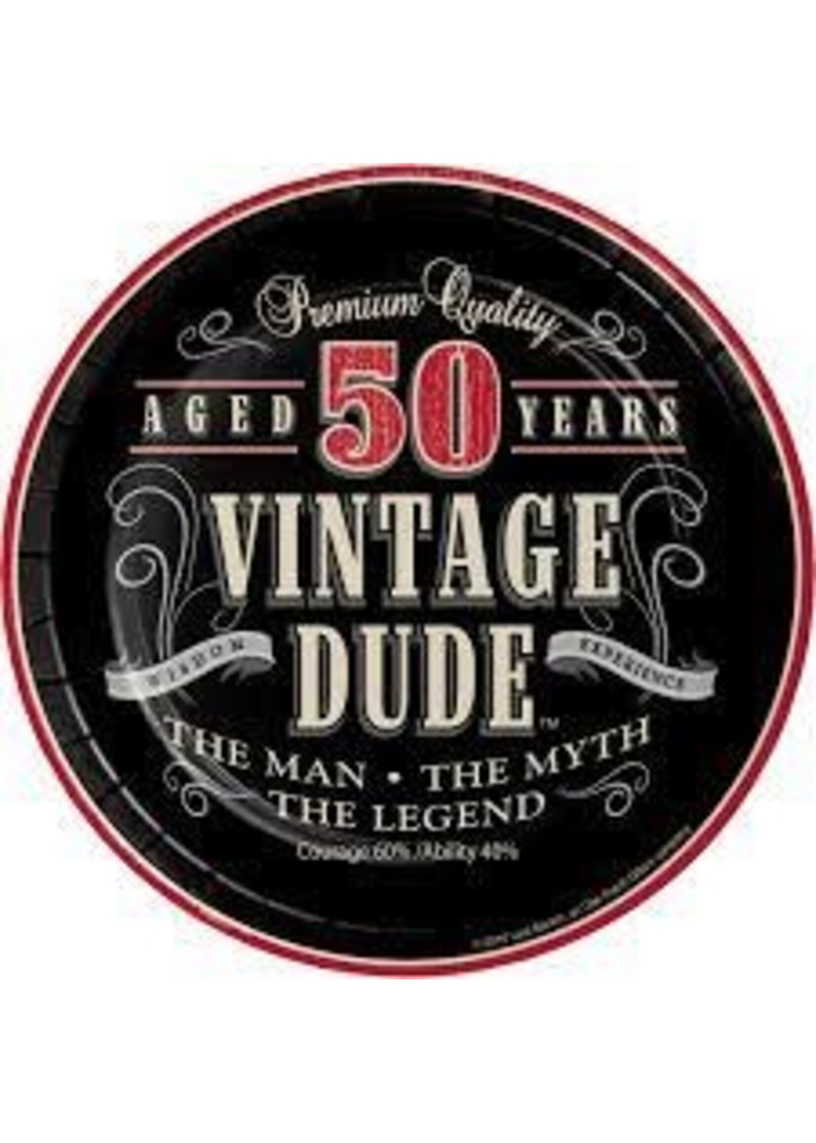 PLATE 8CT VINTAGE DUDE 50