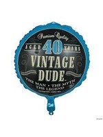 FOIL BALLOON 18" VINTAGE DUDE 40