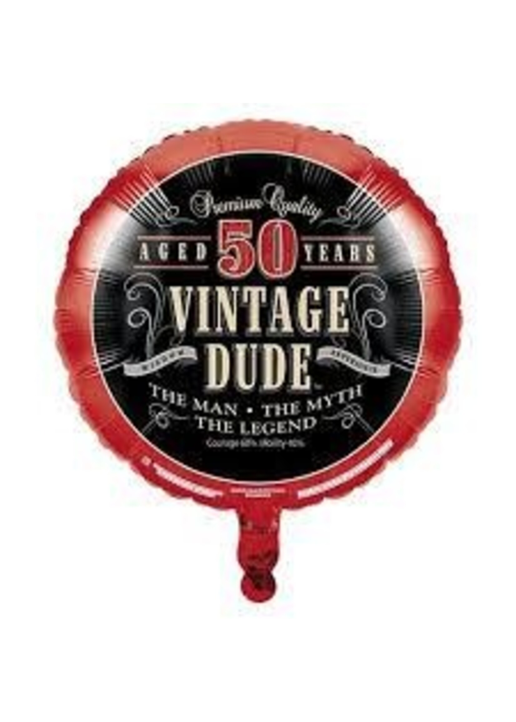 FOIL BALLOON 18" VINTAGE DUDE 50