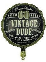 FOIL BALLOON 18" VINTAGE DUDE 60