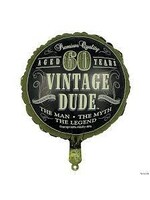 FOIL BALLOON 18" VINTAGE DUDE 60
