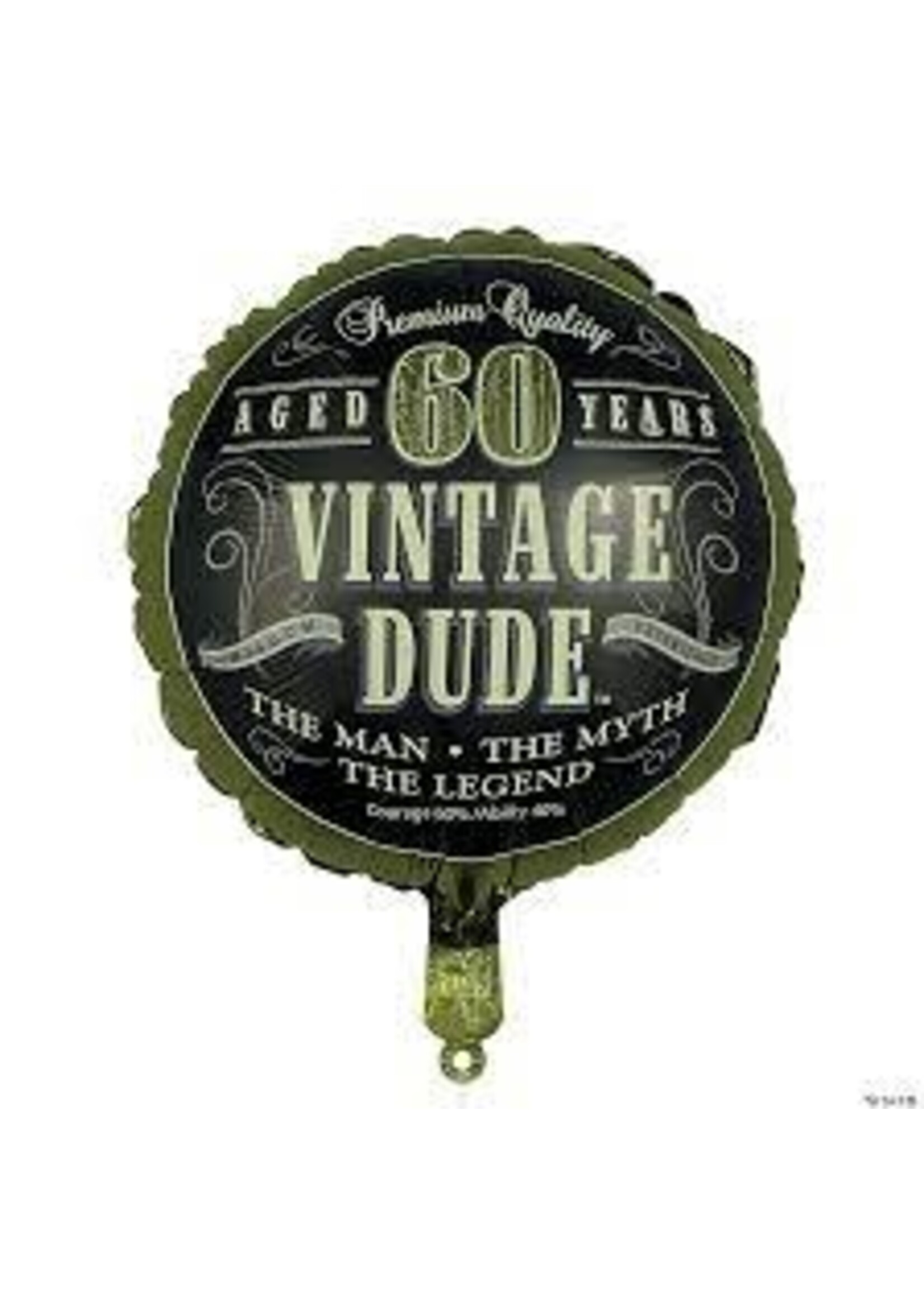 FOIL BALLOON 18" VINTAGE DUDE 60