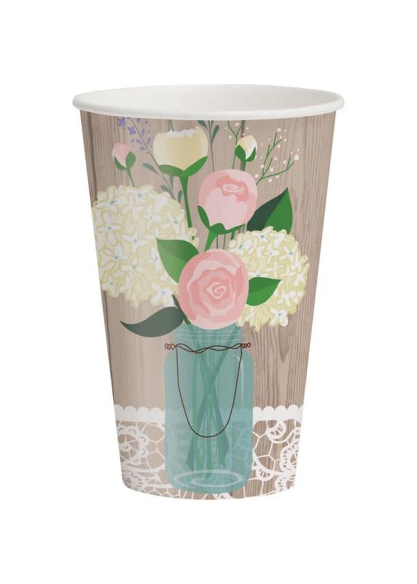 12oz. CUP 8CT RUSTIC WEDDING